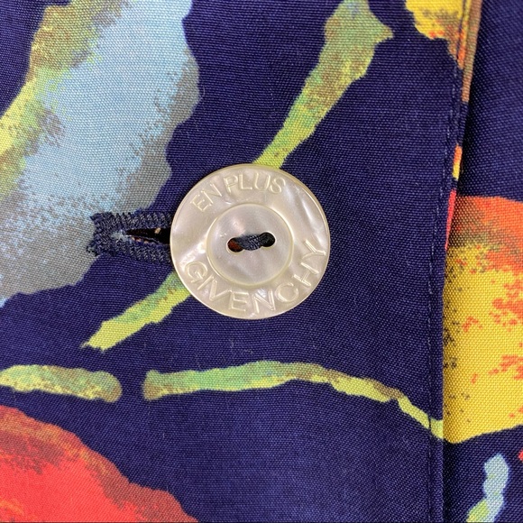 Vintage Givenchy En Plus Floral Button Front Midi Shirt Dress - Picture 5 of 8